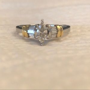 Marquise Diamond 💎 platinum Engagement ring 💍18K